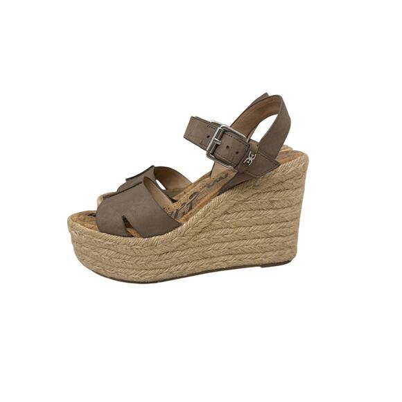 Sam Edelman Brown Maura Espadrille Wedge Heel Sandal Size Women's 6.5 - Picture 1 of 4